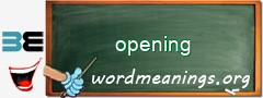 WordMeaning blackboard for opening